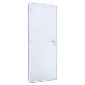 PORTA LUCASA FACILITA DE GIRO COM BATENTE EM ACO E FOLHA MADEIRA BRANCA 215X86X12 - FL