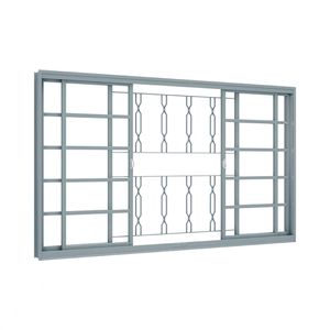 VITRO LUCASA PREMIUM DE CORRER CENTRAL COM GRADE MOSAICO SEM BASCULANTE 4 FOLHAS 100X150X13