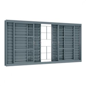 VENEZIANA LUCASA PREMIUM DE CORRER CENTRAL GRADE QUADRADA 6 FOLHAS 100X150X12