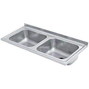 TANQUE FRANKE INOX DUPLO COM ESPELHO COM CONCRETO COM VALVULA 3.5 123X53