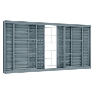 VENEZIANA LUCASA PREMIUM DE CORRER CENTRAL GRADE QUADRADA 6 FOLHAS 100X120X12