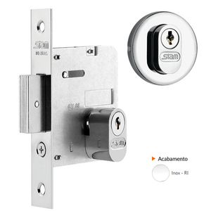 FECHADURA STAM ROSETA REDONDA PORTA BATER 1007 CROMADA