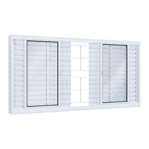 VENEZIANA LUCASA FACILITA DE CORRER CENTRAL GRADE QUADRADA 6 FOLHAS 100X120X12