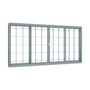 VITRO LUCASA PREMIUM DE CORRER CENTRAL COM GRADE TOTAL QUADRADA SEM BASCULANTE 4 FOLHAS 100X150X12