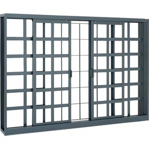 VITRO SASAZAKI BELFORT DE CORRER ABERTURA CENTRAL GRADE QUADRICULADA 4 FOLHAS S/B 100X150X12