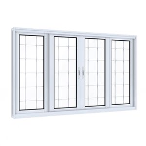 VITRO LUCASA INOVA DE CORRER CENTRAL COM FECHO EMBUTIDO GRADE QUADRADA 4 FOLHAS 100X200X12