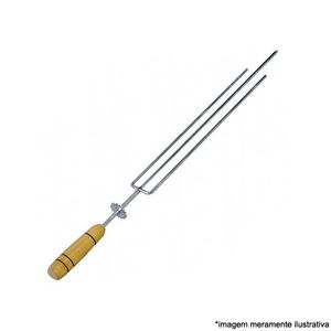 ESPETO MAX GRILL GIRATORIO 3 PONTAS CROMADO 65CM