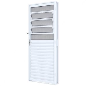 PORTA RIOBRAS PRONTA DE GIRO MISTA COM BASCULANTE DIREITA BRANCA 2.15X85X12 - 1644.2