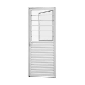 PORTA SASAZAKI ALUMISLIM DE ABRIR COM POSTIGO BRANCA DIREITA 1 FOLHA 215X87X3.15