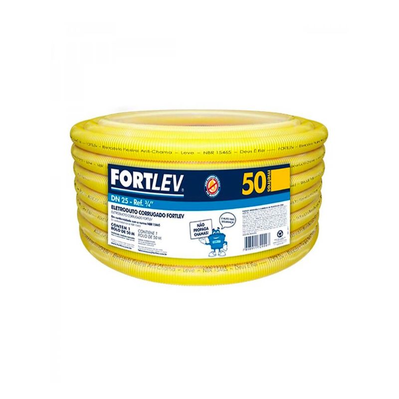 CONDUITE-CORRUGADO-FORTLEV-AMARELO-25MM