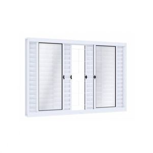 VENEZIANA RIOBRAS PRONTA DE CORRER CENTRAL COM GRADE QUADRADA BRANCA 100X120X12 - 2394.0
