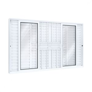 VENEZIANA LUCASA ECCELLENTE ALUMINIO CORRER CENTRAL COM GRADE 6 FOLHAS 100X200X10.2