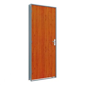 PORTA RIOBRAS DE MADEIRA DURAPLAC MOGNO COM BATENTE DE ACO DIREITA 215X85X12 - 1575.2