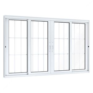 VITRO LUCASA ECCELLENTE DE CORRER CENTRAL COM GRADE 4 FOLHAS 100X200X9.4