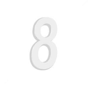ALGARISMO METALCROMO 3D ABS BRANCO N8