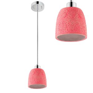 PENDENTE AVANT FARM ROSA/CIMENTO/CROMADO PARA 1 LAMPADA E27