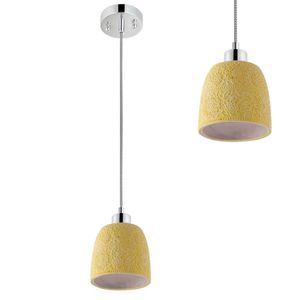 PENDENTE AVANT FARM AMARELO ICTERINE/CIMENTO/CROMADO PARA 1 LAMPADA E27