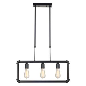 PENDENTE AVANT HASH ACO PRETO FOSCO/OURO PARA 3 LAMPADA E27