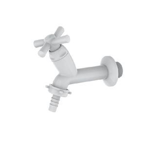 TORNEIRA TIGRE ABS TANQUE 10CM COM BICO CROSS 1/2-3/4 BRANCA REF 59840
