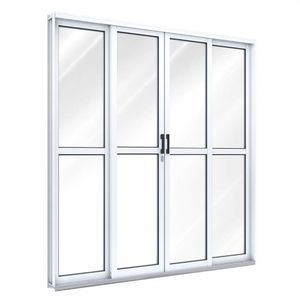 PORTA RIOBRAS PRONTA DE CORRER CENTRAL 213X200X12 2F MOVEIS 2F FIXAS - 1041.0