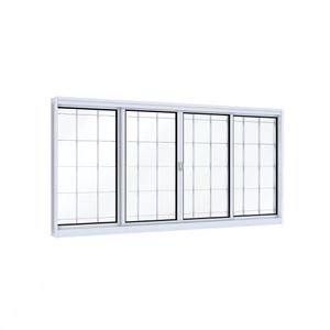 VITRO LUCASA FACILITA DE CORRER CENTRAL COM GRADE TOTAL QUADRADA 4 FOLHAS 100X150X12