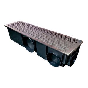 CAIXA COLETORA JJM PVC GRELHA INOX PERFURADA 15X50 MULTISAIDAS