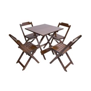 KIT MESA DOBRAVEL FIMAP 70X70 COM 4 CADEIRAS IMBUIA BH
