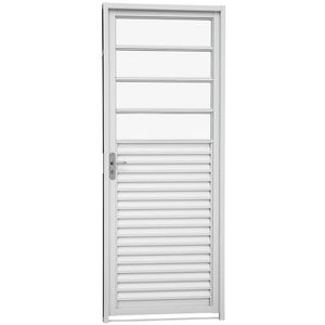 PORTA SASAZAKI KOMPACTA DE ABRIR VENEZIANA DIVISAO HORIZONTAL ESQUERDA BRANCA 217X87X6.5