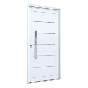 PORTA LUCASA ALUMINIO DE GIRO LAMBRI COM FRISO E PUXADOR DIREITA 215X105X8.1