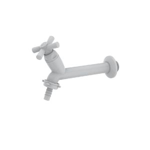 TORNEIRA TIGRE ABS TANQUE 15CM COM BICO CROSS 1/2-3/4 BRANCA REF 457