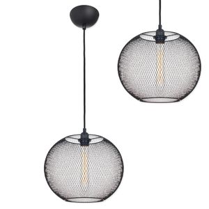 PENDENTE AVANT MENKAR ACO PRETO FOSCO PARA 1 LAMPADA E27