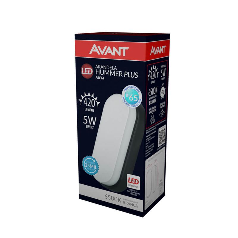ARANDELA-AVANT-TARTARUGA-HUMMER-PRETA-5W-6500K