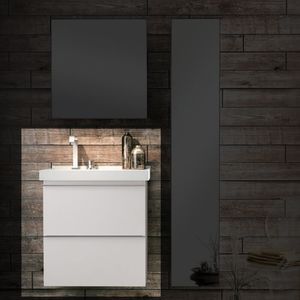 GABINETE PARA BANHEIRO BUMI BLU 80 BRANCO COM GAVETAS BRANCAS