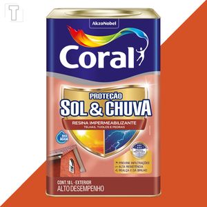 RESINA CORAL IMPERMEABILIZANTE PROTECAO SOL E CHUVA CERAMICA TELHA 18L
