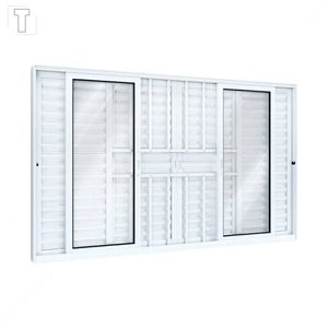 VENEZIANA LUCASA ALUMINIO BRANCO CORRER CENTRAL COM GRADE 6 FOLHAS 100X150X11 - 9041.0