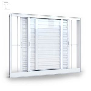 VENEZIANA LUCASA ALUMINIO BRANCO CORRER LATERAL COM GRADE 3 FOLHAS MOVEIS 100X150X14 - 9051.0