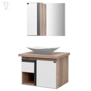 TOUCADOR LOCATT 0.60 KIT ROMA BARRIQUE/BRANCO 985.060.017