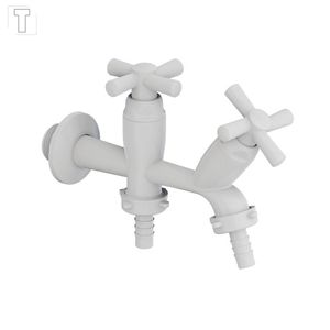 TORNEIRA TIGRE ABS TANQUE/MAQUINA COM BICO CROSS 1/2-3/4 BRANCA/CROM  REF 59837