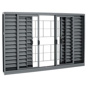 VENEZIANA SASAZAKI BELFORT ABERTURA CENTRAL GRADE QUADRICULADA 6 FOLHAS 100X200X12