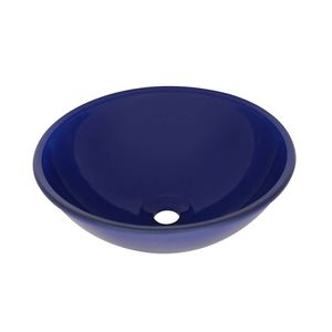 CUBA VIDRO PRISMATIC REDONDA APOIO 35CM AZUL FL