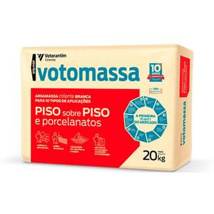 ARGAMASSA VOTOMASSA PISO/PISO E PORCELANATO BRANCA 20KG INTERNA E EXTERNA