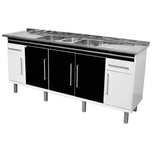 GABINETE LOCATT 2.00MT DUAL BRANCO/PRETO