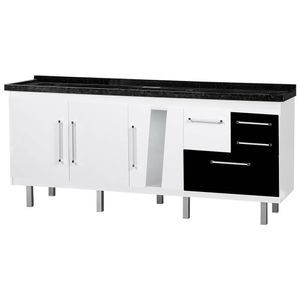 GABINETE LOCATT 2.00MT VERSATIL BRANCO/PRETO
