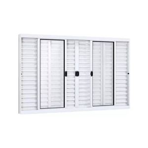 VENEZIANA LUCASA ALUMINIO BRANCO CORRER CENTRAL SEM GRADE 6 FOLHAS 100X150X11 - 9045.0