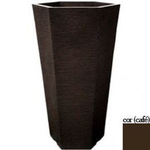 VASO DE PLANTA JAPI CONE HEXAGONAL 66CM CAFE JVEHK40