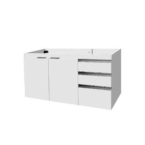 GABINETE BUMI PARA PIA 1.20 BLU COM PORTA E GAVETAS BRANCO