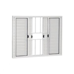 VENEZIANA BRASIL ALUMINIO BRANCO SOFT 100X120X8,2 6F C/GRADE VIDRO LISO - 11736