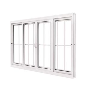 VITRO BRASIL ACO BRANCO CORRER INOVE 100X120X12 COM GRADE MADRI VIDRO INCOLOR - 3131