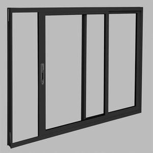 VITRO BRASIL ALUMINIO PRETO CORRER PANORAMICO PREMIUM 100X150X7,2 2FLS S/GRADE VIDRO INC - 13713