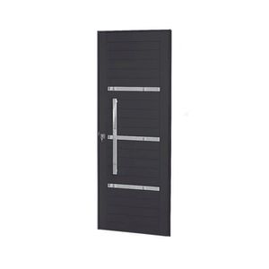 PORTA BRASIL ALUMINIO PRETO PREMIUM LAMBRI E 215X104X3,7  PUXADOR POLIDO - 13817